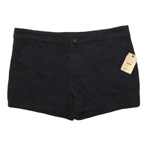 NEW Womens MNG Sandia Navy Blue Low Rise Patterned Chino Shorts Size 4
